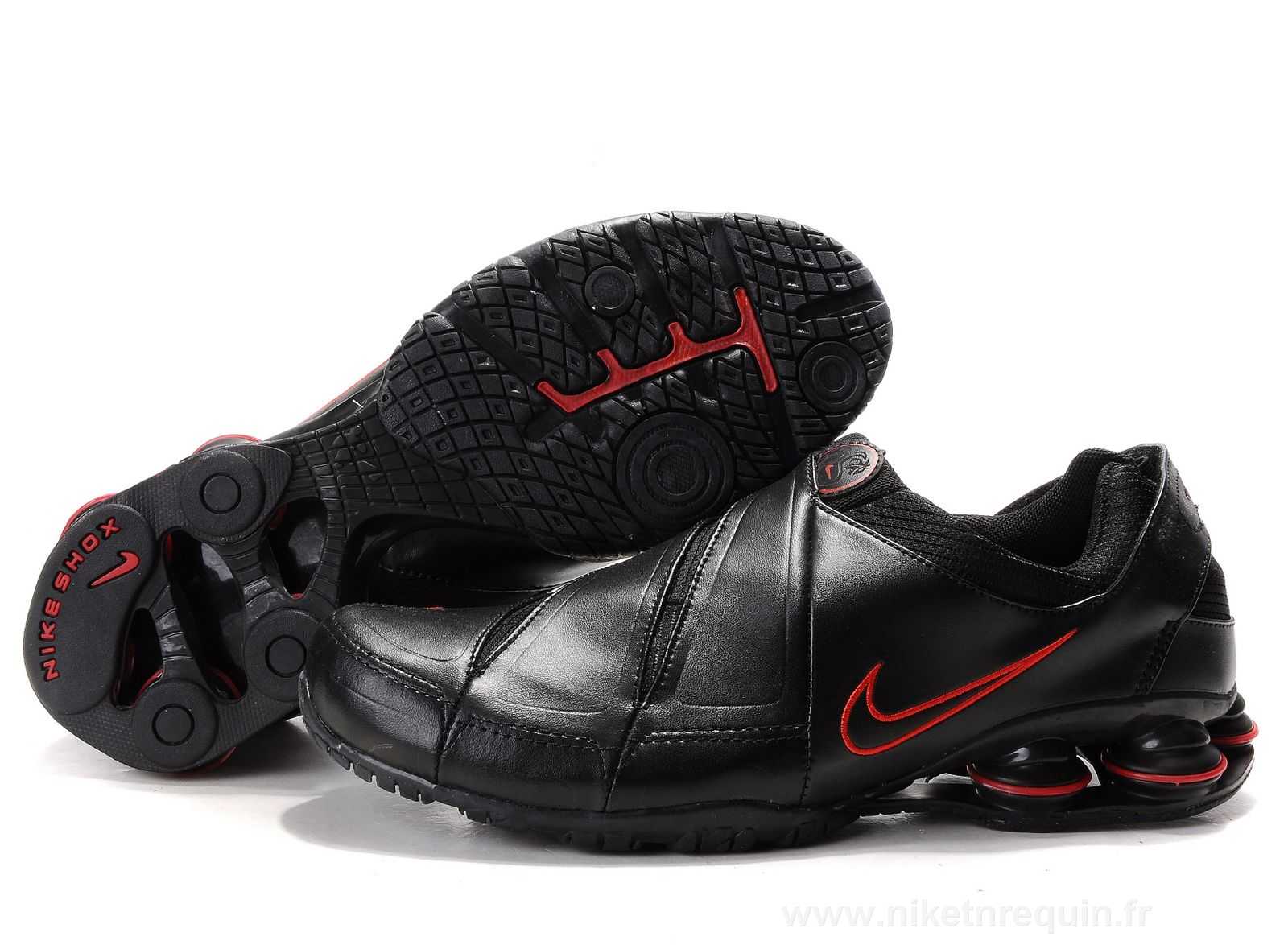 Rouge Et Noir Nike Shox R5 En Cuir 610